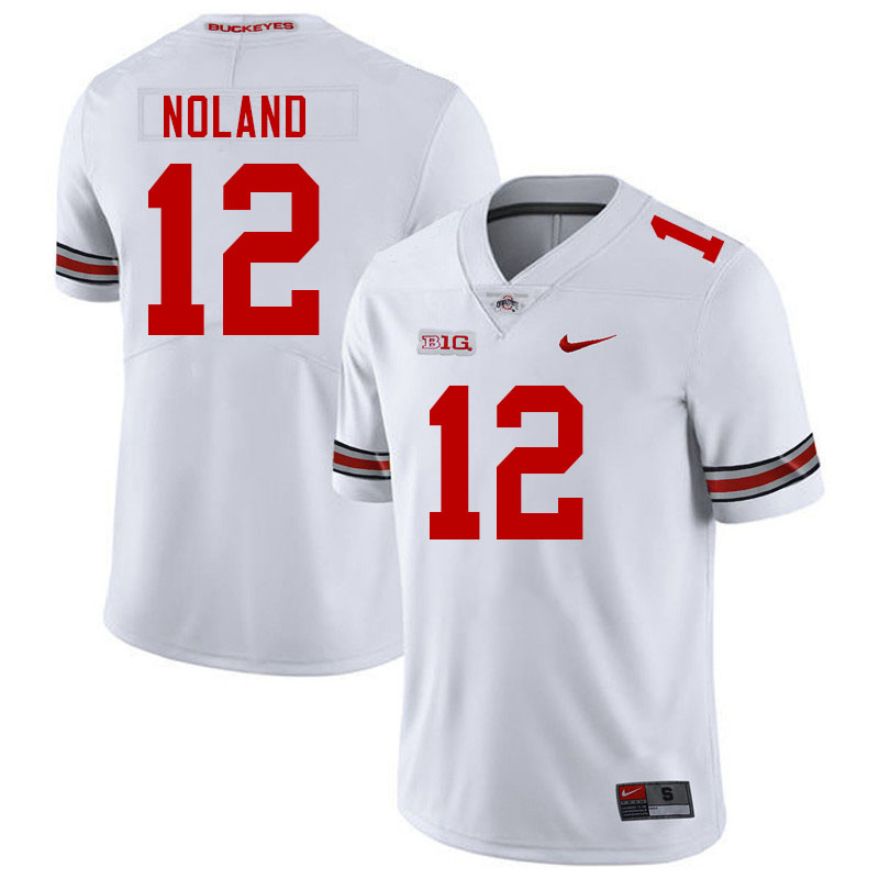 Men #12 Air Noland Ohio State Buckeyes College Football Jerseys Stitched-White